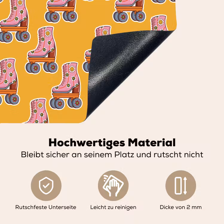Geel - Rolschaatsen - Patroon Inductie beschemer met haakjes klein 777 -ky-onderkant-de