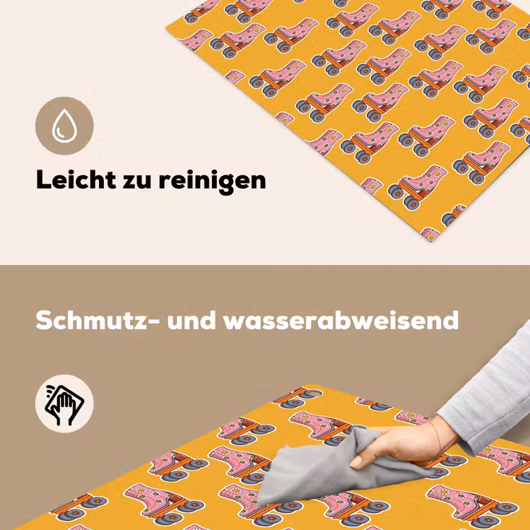 Geel - Rolschaatsen - Patroon Inductie beschemer met haakjes klein 777 -ky-schoon-de