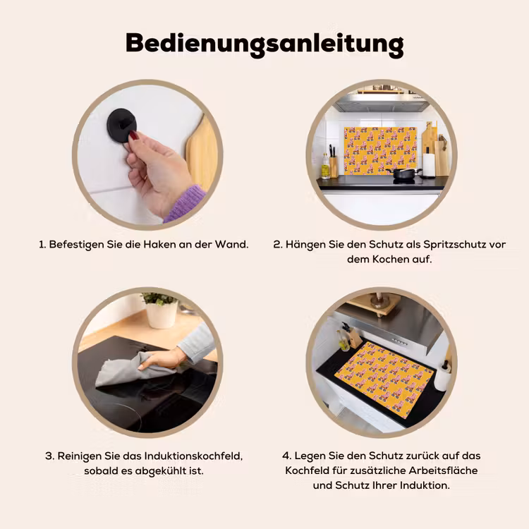 Geel - Rolschaatsen - Patroon Inductie beschemer met haakjes klein 777 -ky-gebruik-de