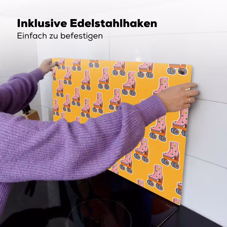 Geel - Rolschaatsen - Patroon Inductie beschemer met haakjes klein 777 -ky-ophangen-de