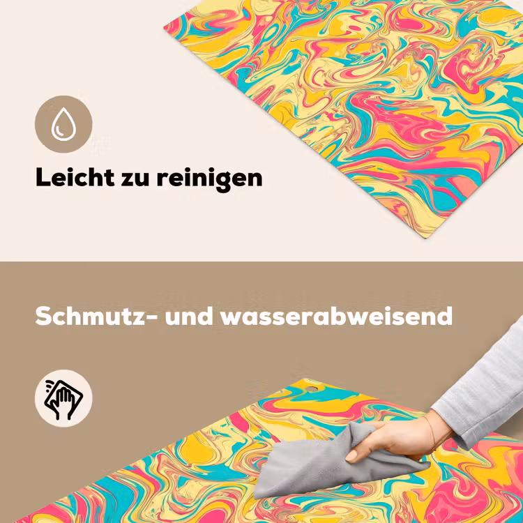 Geel - Roze - Blauw - Retro Inductie beschemer met haakjes klein -ky-schoon-de