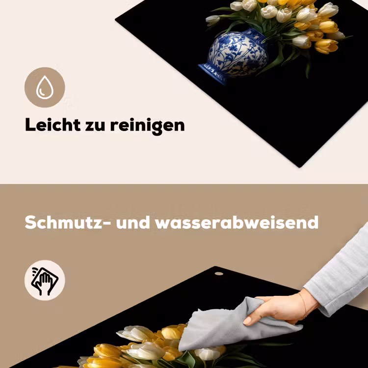 Geel - Tulpen - Vaas - Bloemen Inductie beschemer met haakjes klein -ky-schoon-de