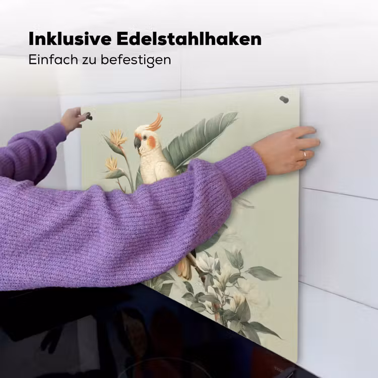Gele kuifkaketoe - paradijsvogelbloemen - Groen Inductie beschemer met haakjes middel -ky-ophangen-de