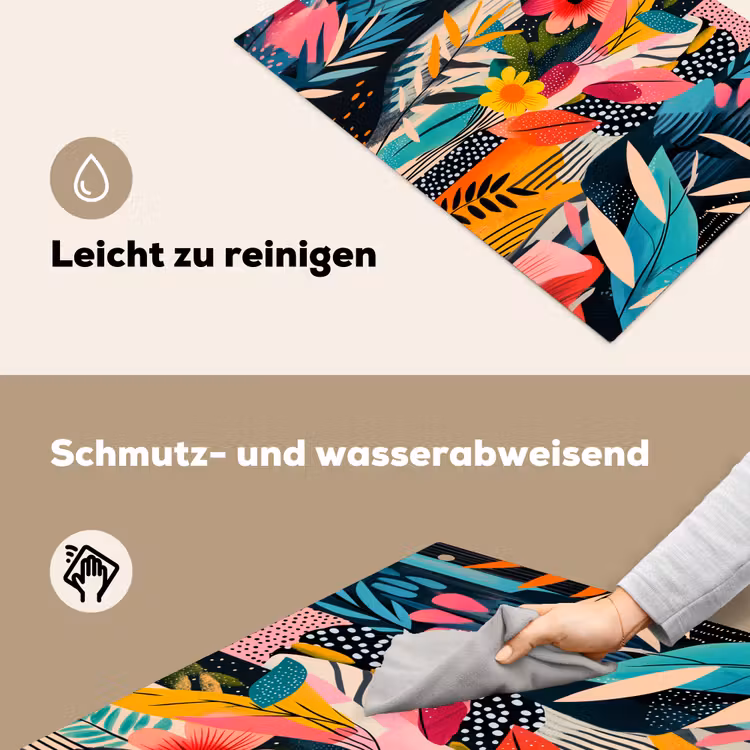Schilderij - Abstract - Bloemen - Roze Inductie beschemer met haakjes klein -ky-schoon-de