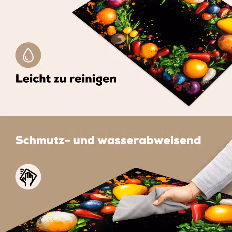 Groente - Graffiti - Kleurrijk - Koken - Abstract Inductie beschemer met haakjes klein -ky-schoon-de