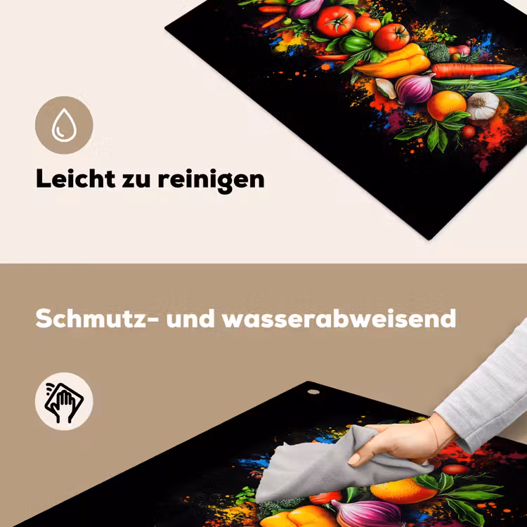 Groente - Eten - Kruiden - Graffiti - Koken Inductie beschemer met haakjes klein -ky-schoon-de
