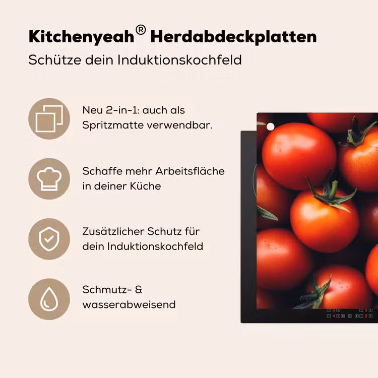 Groente - Rood - Tomaten Inductie beschemer met haakjes klein -ky-usp-de