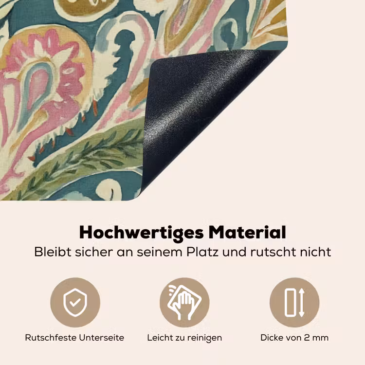Patroon - Kleurrijk - Sierlijk - Groen Inductie beschemer met haakjes klein -ky-onderkant-de