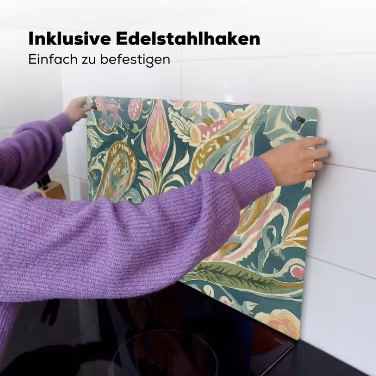 Patroon - Kleurrijk - Sierlijk - Groen Inductie beschemer met haakjes klein -ky-ophangen-de
