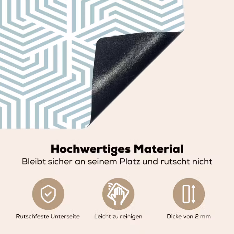 Geometrie - Lijn - Groen - Patroon Inductie beschemer met haakjes klein 777 -ky-onderkant-de
