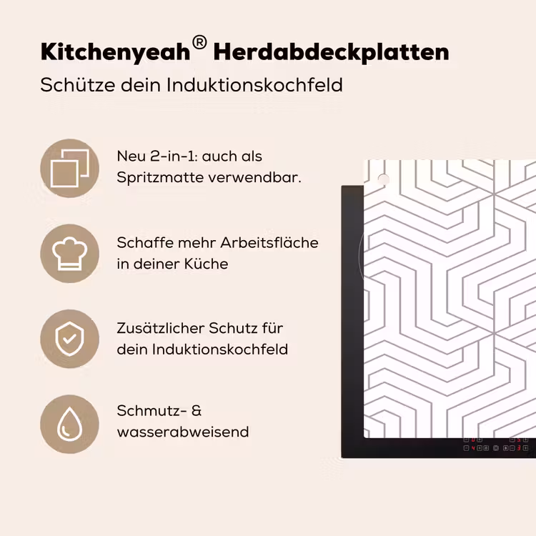 Geometrie - Lijn - Patroon Inductie beschemer met haakjes klein 777 -ky-usp-de
