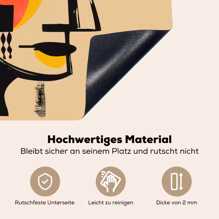 Geometrisch - Felle kleuren - Kubistische stijl Inductie beschemer met haakjes middel -ky-onderkant-de
