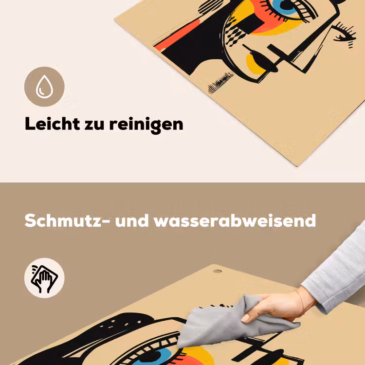 Geometrisch - Felle kleuren - Kubistische stijl Inductie beschemer met haakjes middel -ky-schoon-de