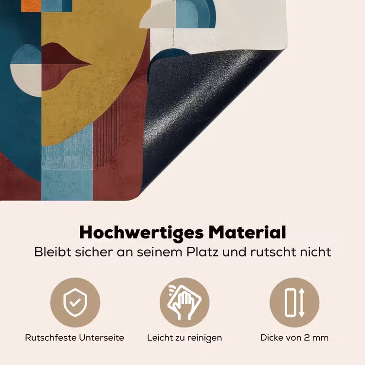 Geometrisch - Strakke vormen - Kleurrijk Inductie beschemer met haakjes middel -ky-onderkant-de