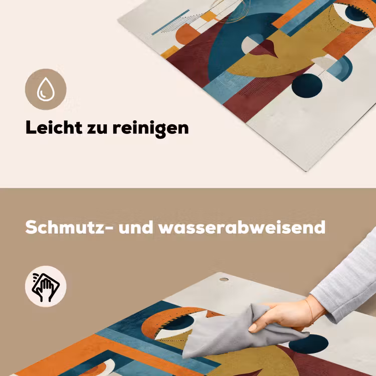 Geometrisch - Strakke vormen - Kleurrijk Inductie beschemer met haakjes middel -ky-schoon-de