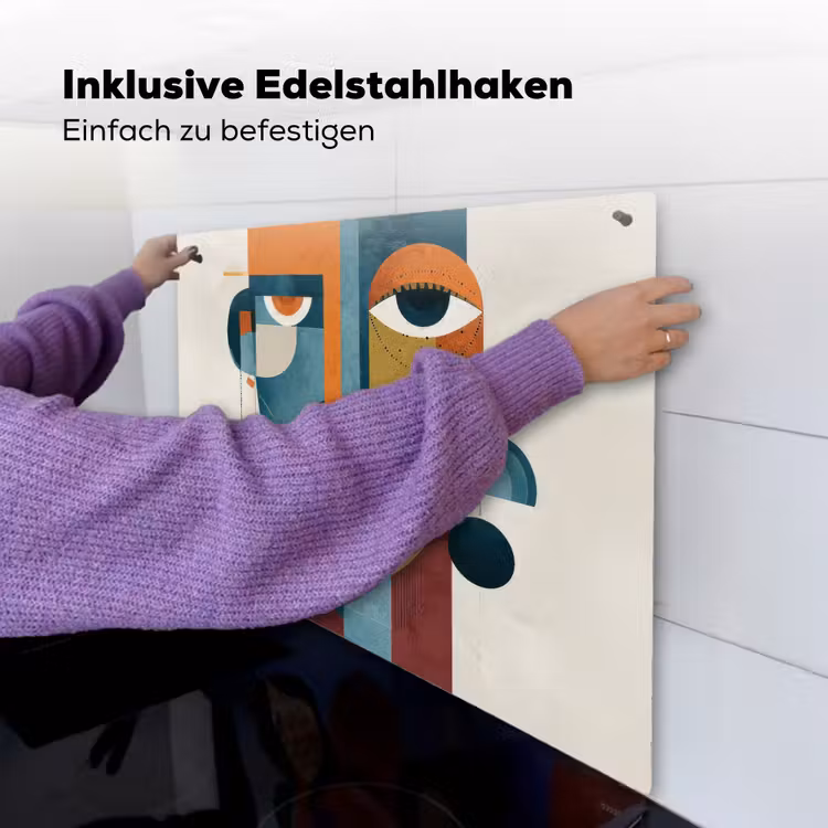 Geometrisch - Strakke vormen - Kleurrijk Inductie beschemer met haakjes middel -ky-ophangen-de