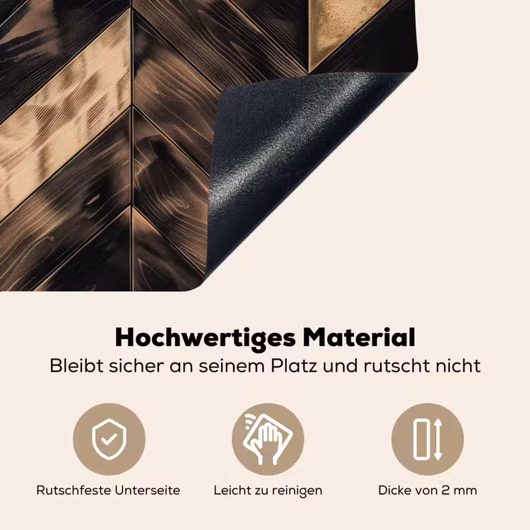 Geometrisch Houtmozaïek Inductie beschemer met haakjes middel -ky-onderkant-de