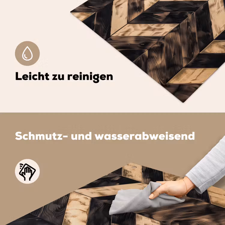Geometrisch Houtmozaïek Inductie beschemer met haakjes middel -ky-schoon-de