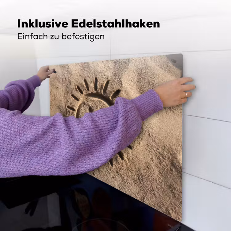 Gezichtje - Zon - Zand - Getekend Inductie beschemer met haakjes middel -ky-ophangen-de