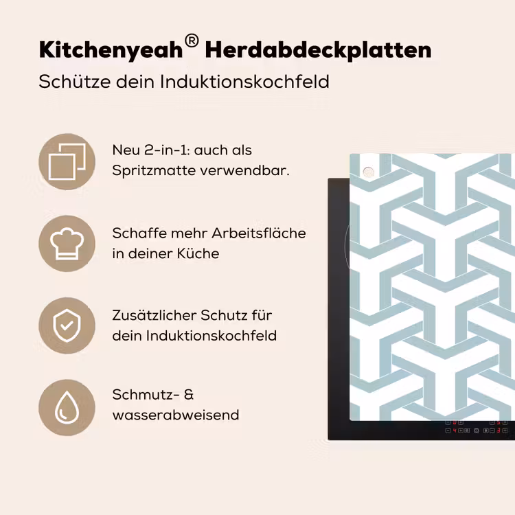 Design - Lijn - Patroon Inductie beschemer met haakjes klein 777 -ky-usp-de