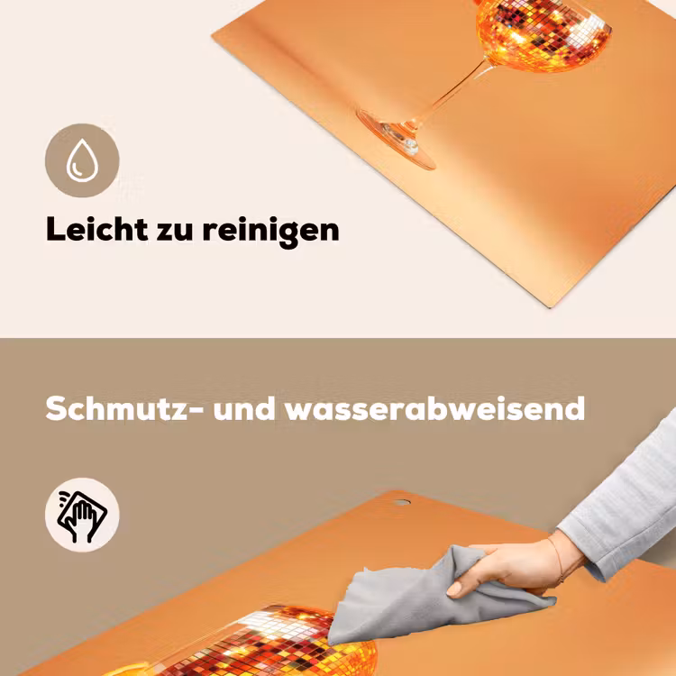 Drank - Oranje - Glitter - Disco Inductie beschemer met haakjes klein -ky-schoon-de