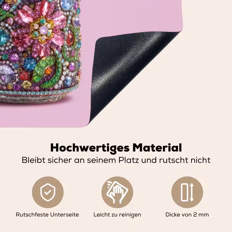 Frisdrankblikje - Bloemenpatroon - Edelstenen - Kleurrijk Inductie beschemer met haakjes middel -ky-onderkant-de