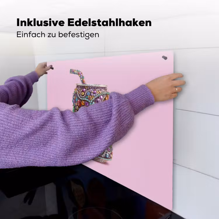 Frisdrankblikje - Bloemenpatroon - Edelstenen - Kleurrijk Inductie beschemer met haakjes middel -ky-ophangen-de