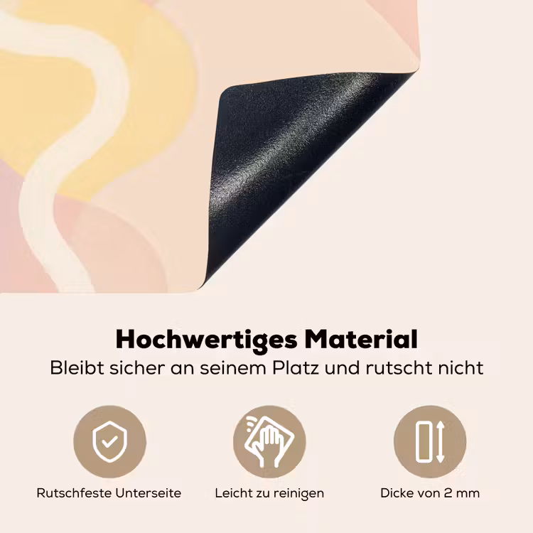 Golvende vormen - Abstract - pastel Inductie beschemer met haakjes middel -ky-onderkant-de