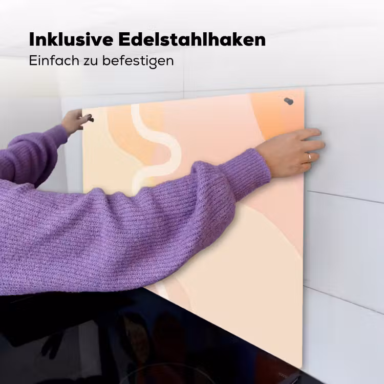 Golvende vormen - Abstract - pastel Inductie beschemer met haakjes middel -ky-ophangen-de