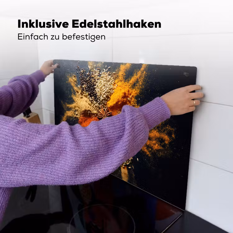 Specerijen - Explosie - Oranje Inductie beschemer met haakjes klein -ky-ophangen-de