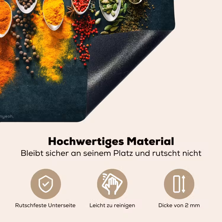 Kruiden - Lepels - Kleurrijk Inductie beschemer met haakjes klein -ky-onderkant-de