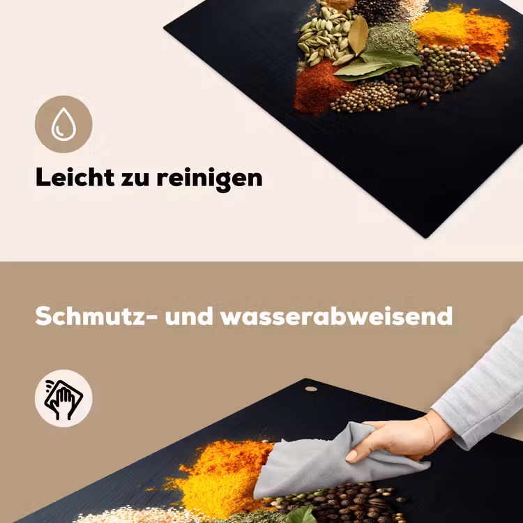 Specerijen - Mix - Hartvorm - Zwart Inductie beschemer met haakjes klein -ky-schoon-de