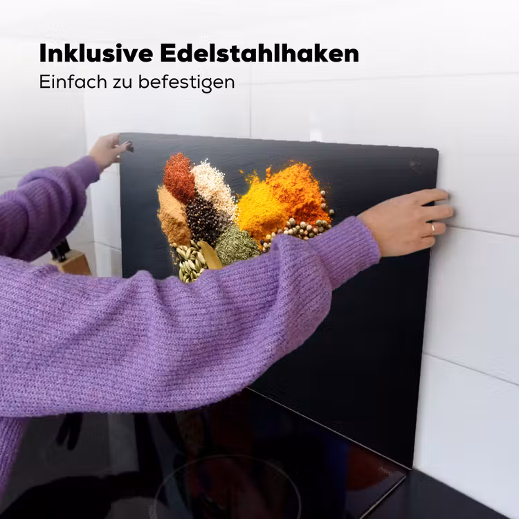 Specerijen - Mix - Hartvorm - Zwart Inductie beschemer met haakjes klein -ky-ophangen-de
