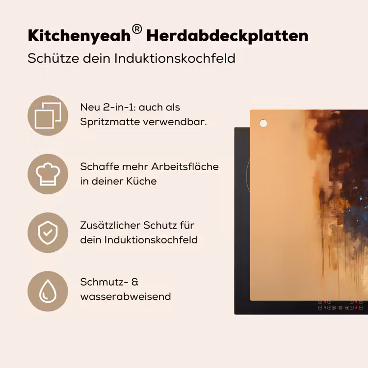 Giraf - Bruin - Abstract - Geschilderd Inductie beschemer met haakjes klein -ky-usp-de