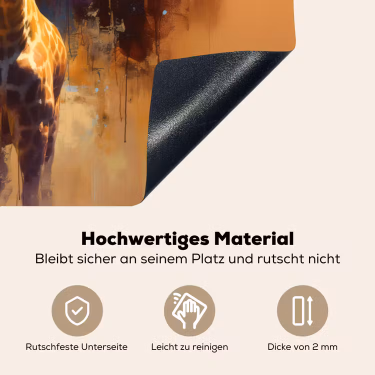 Giraf - Bruin - Abstract - Geschilderd Inductie beschemer met haakjes klein -ky-onderkant-de