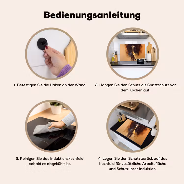 Giraf - Bruin - Abstract - Geschilderd Inductie beschemer met haakjes klein -ky-gebruik-de