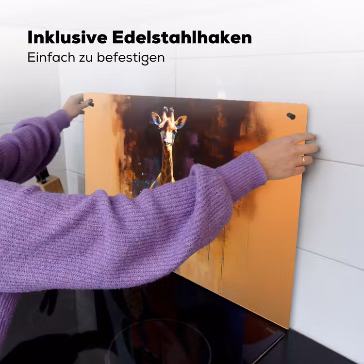 Giraf - Bruin - Abstract - Geschilderd Inductie beschemer met haakjes klein -ky-ophangen-de