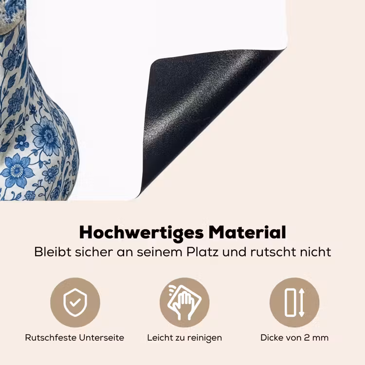 Giraffe - Delfts blauw - Dieren - Minimalistisch Inductie beschemer met haakjes klein -ky-onderkant-de