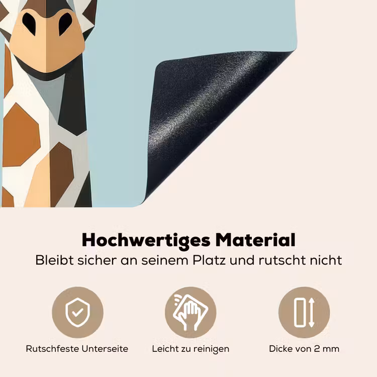 Giraffe - Illustratie - Bruin - Minimalistisch Inductie beschemer met haakjes middel -ky-onderkant-de