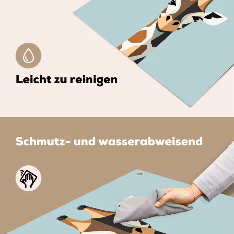 Giraffe - Illustratie - Bruin - Minimalistisch Inductie beschemer met haakjes middel -ky-schoon-de