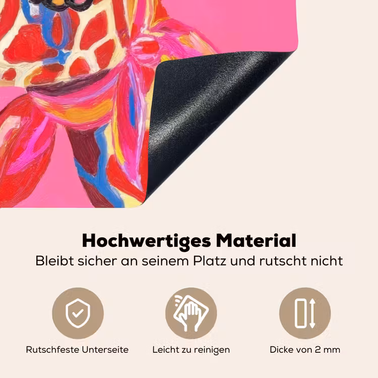 Giraf - Roze - Bril - Sjaal Inductie beschemer met haakjes middel -ky-onderkant-de