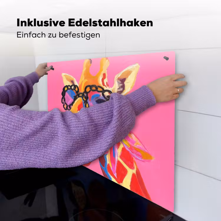 Giraf - Roze - Bril - Sjaal Inductie beschemer met haakjes middel -ky-ophangen-de