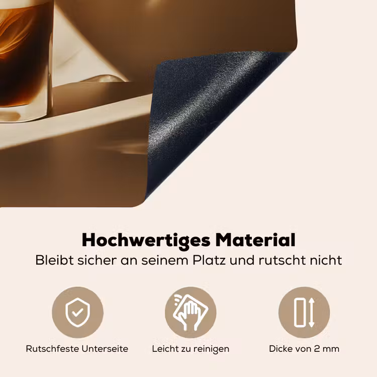 Glas - Ijskoffie - Schaduw - Bruin Inductie beschemer met haakjes klein -ky-onderkant-de