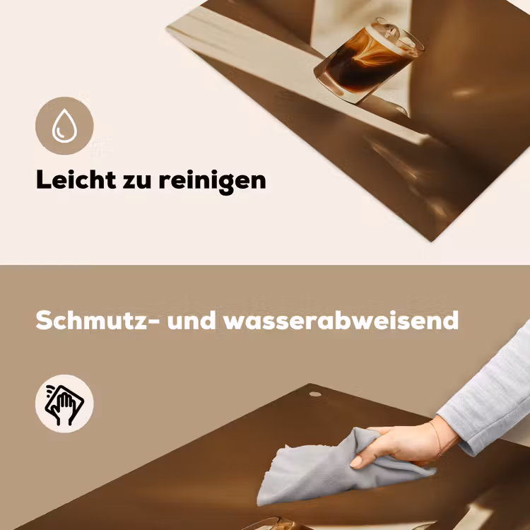 Glas - Ijskoffie - Schaduw - Bruin Inductie beschemer met haakjes klein -ky-schoon-de
