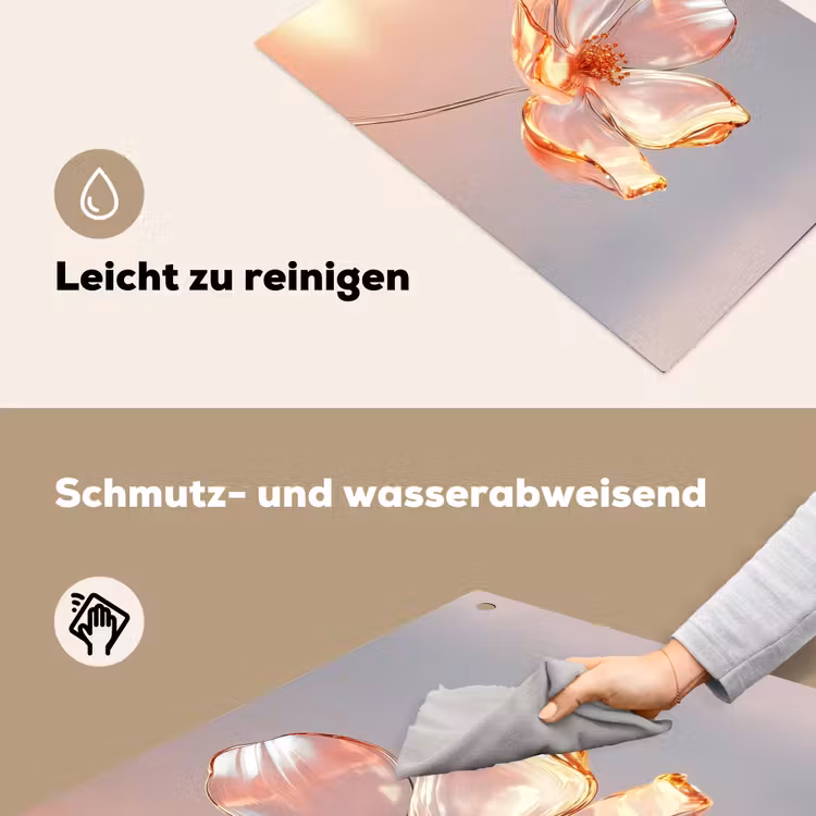 Glazen - Bloem - Roze Inductie beschemer met haakjes klein -ky-schoon-de