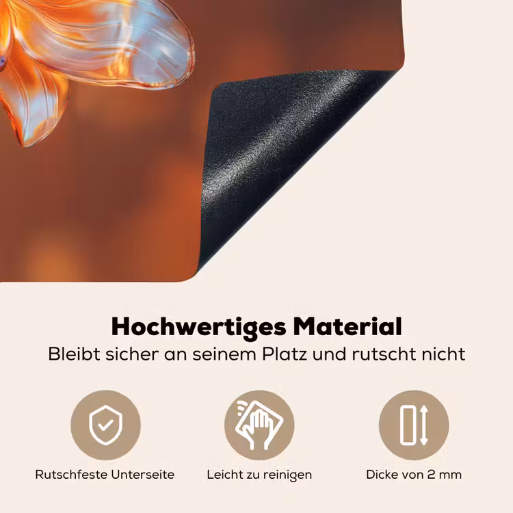 Glazen - Bloem - Zonlicht Inductie beschemer met haakjes klein -ky-onderkant-de