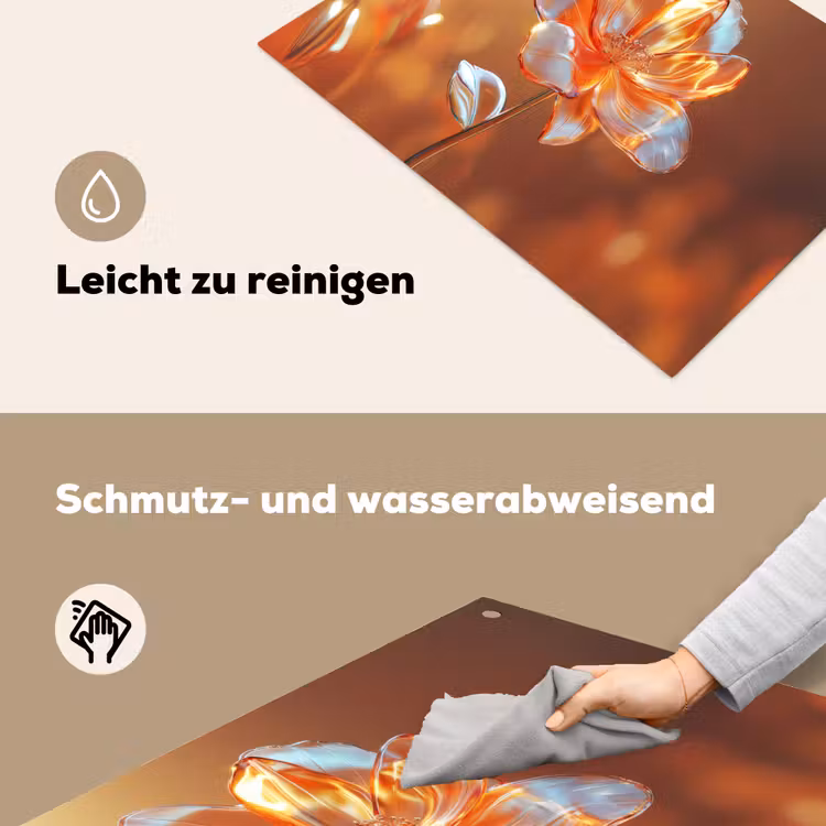 Glazen - Bloem - Zonlicht Inductie beschemer met haakjes klein -ky-schoon-de
