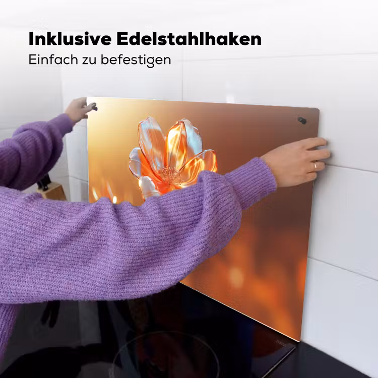 Glazen - Bloem - Zonlicht Inductie beschemer met haakjes klein -ky-ophangen-de