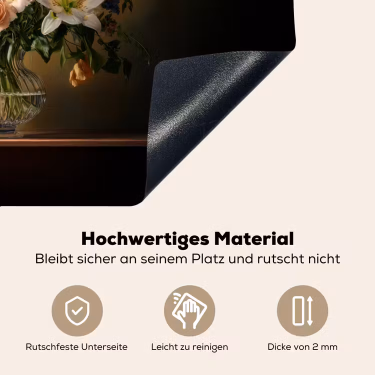 Glazen - Bloemen - Boeket - Kleuren Inductie beschemer met haakjes klein -ky-onderkant-de
