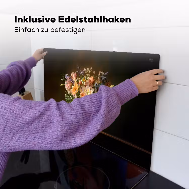 Glazen - Bloemen - Boeket - Kleuren Inductie beschemer met haakjes klein -ky-ophangen-de